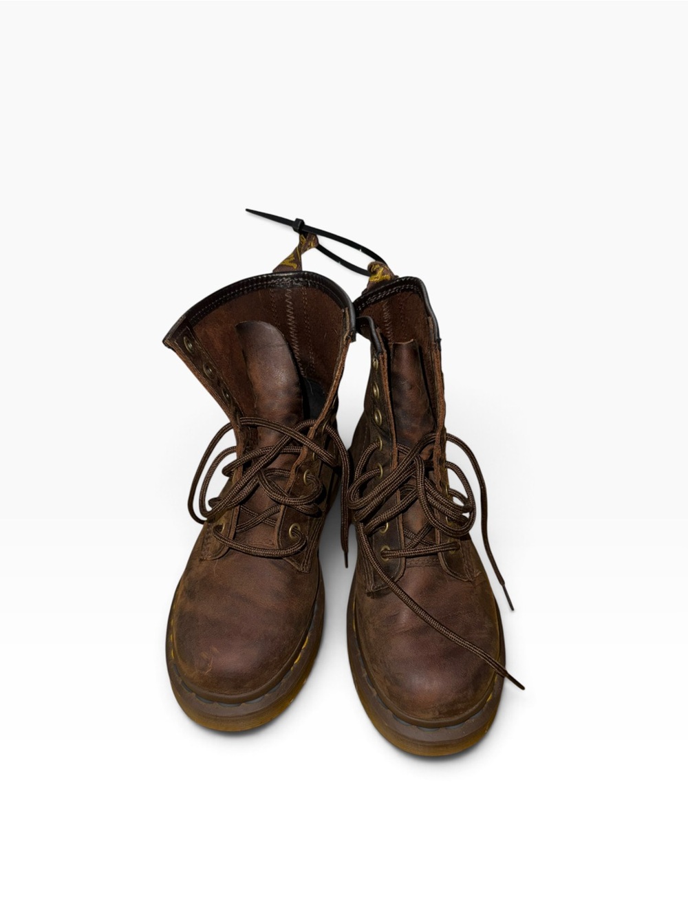 Dr Martens Brown Leather Work Boots Durable Lace-Up Style - Sz US 4 M